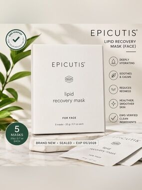 EPICUTIS Lipid Recovery Mask (Face) - 5 Pack BNIB Sealed Exp 05/2028
